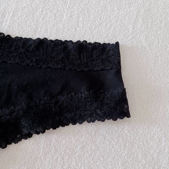 PINK Victoria's Secret Cheekster Tanga Black Cotton Panty, L - Picture 3 of 12